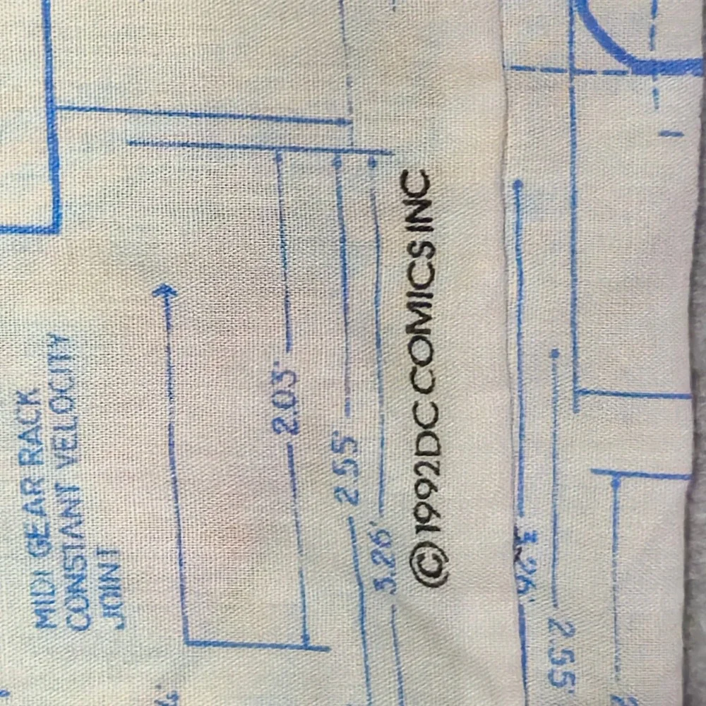 Vintage DC Comics Batman Returns Pillowcase Standard 1992 Blueprint Graphic